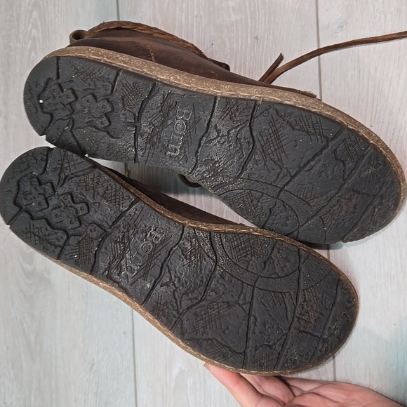 Born Women Brown Leather Ankle Boots Shoes Sz 8 - Picture 12 of 12